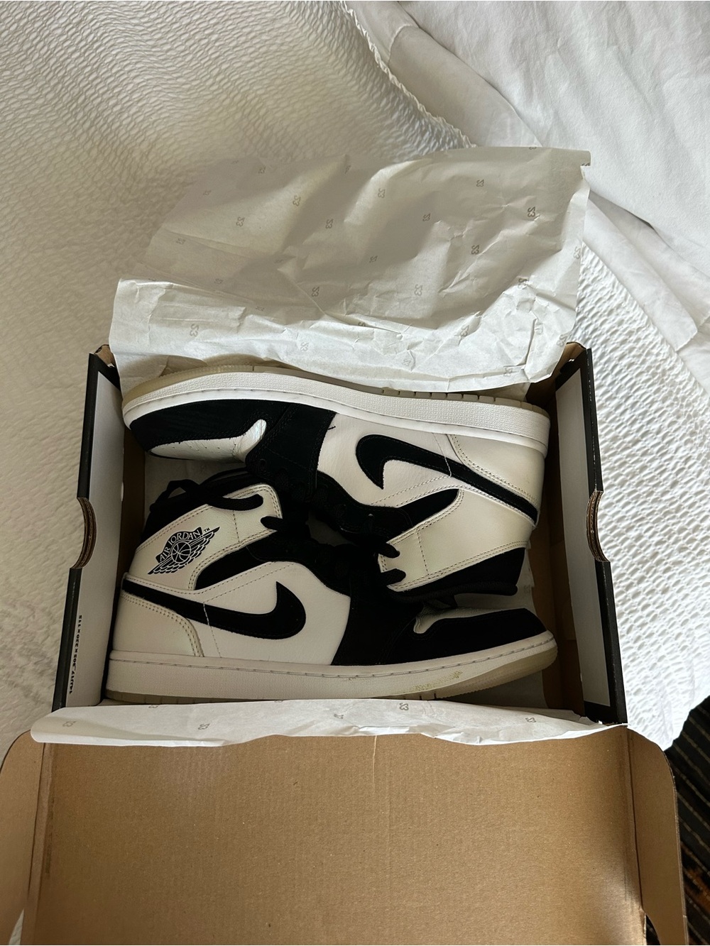 Nike Black and White Men's High-Top Sneakers